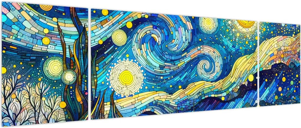 Obraz – Mozaika gwiaździstej nocy (170x50 cm)