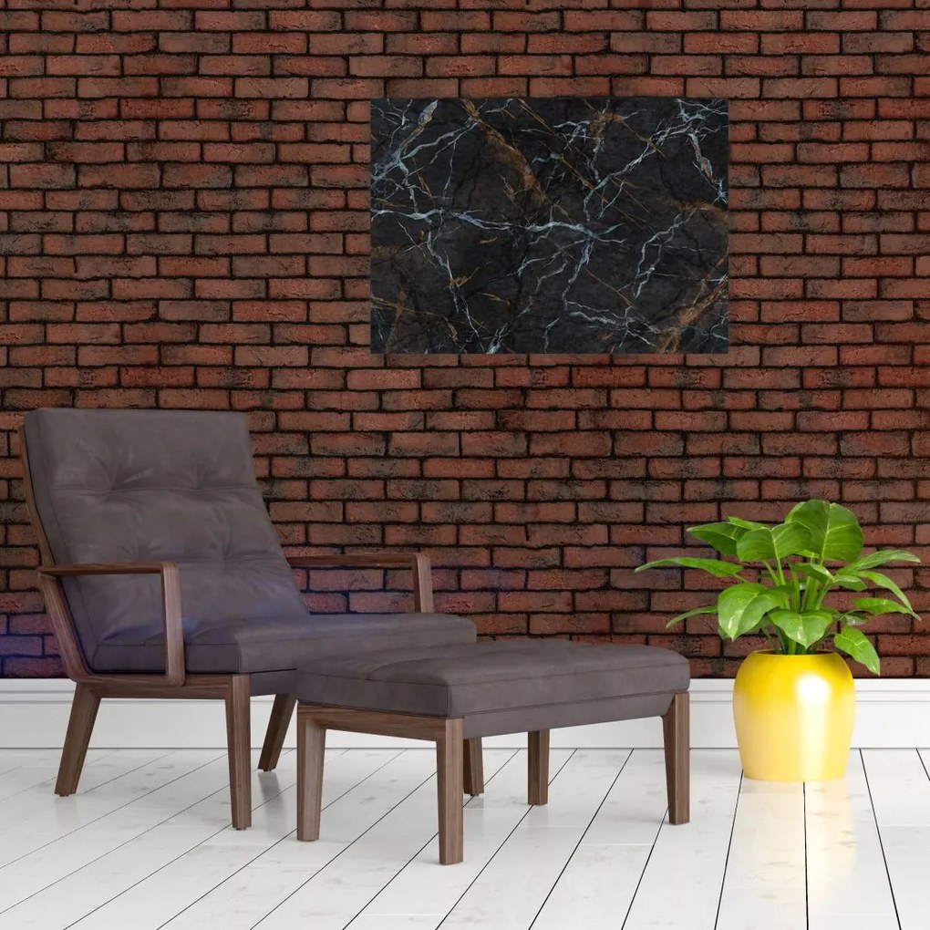 Obraz - Czarny marmur (70x50 cm)