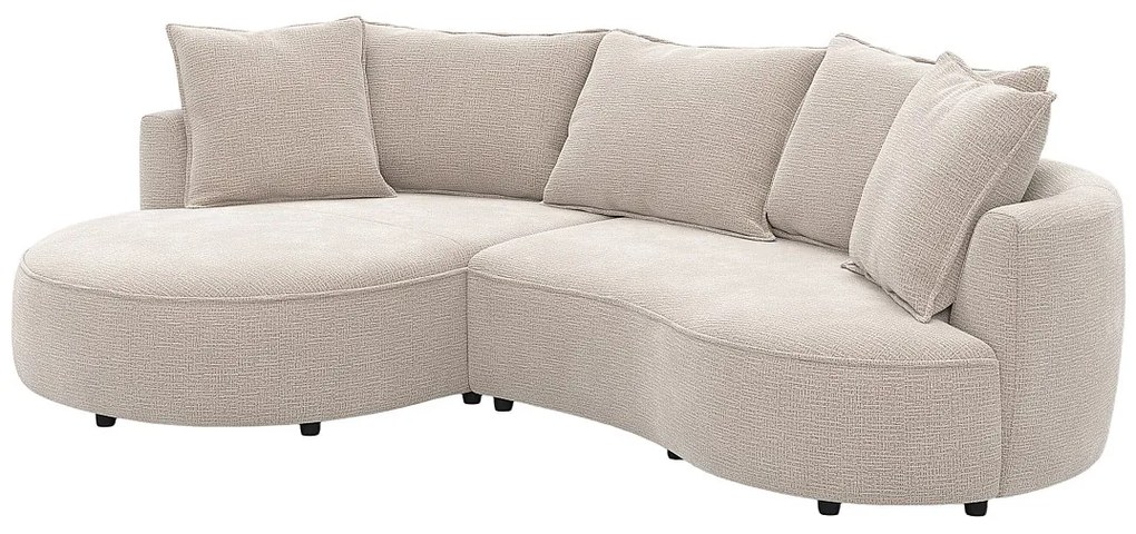 Kanapa narożna prawostronna  z szarobrązowej tkaniny szenilowej CEPRANO od Maison Céphy