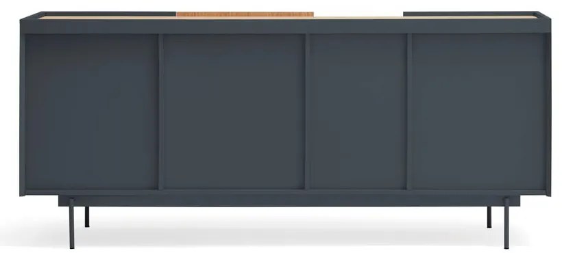 Antracytowo-naturalna niska komoda w dekorze dębu 180x78 cm Otto – Teulat