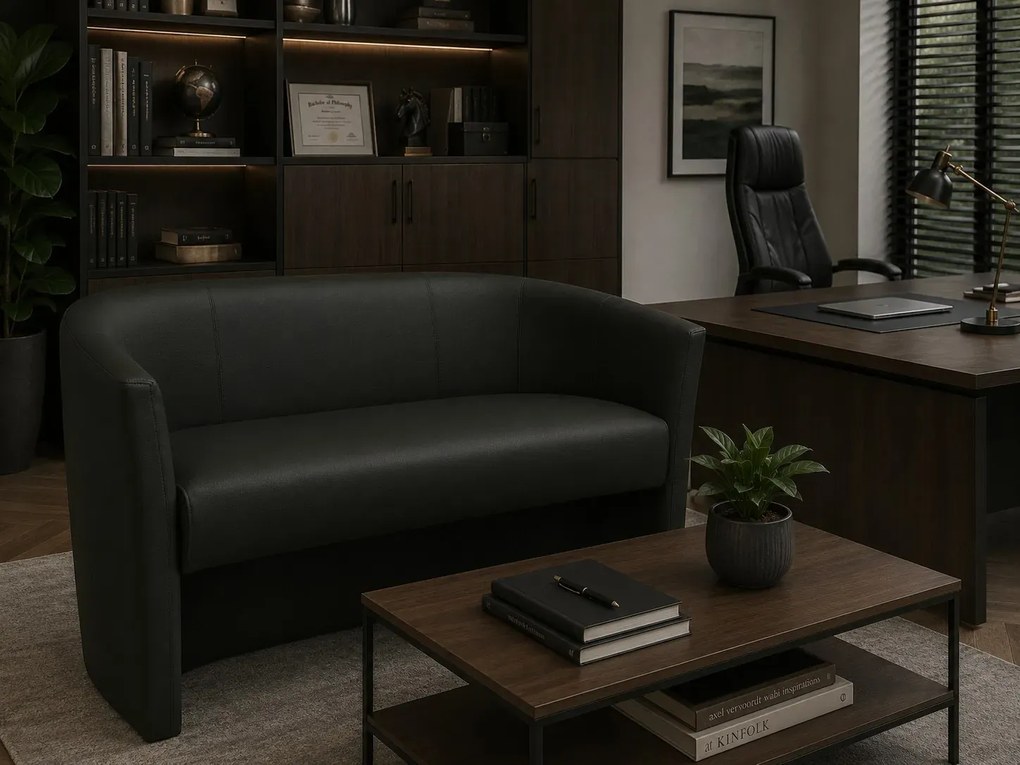 Sofa CLUB tapicerowana tkaniną Eko-skóra elegancka sofa do salonu i gabinetu : Kolor tkaniny - EKO-SKÓRA - 6D, Typ tkaniny - Eko-skóra