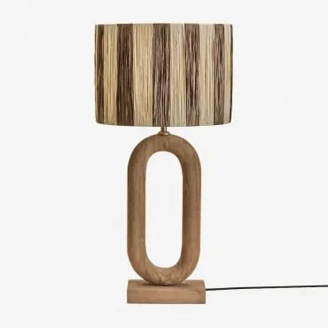 Lampa Stołowa Z Drewna Mango Tiberia Drewno Mango & Brown Café Marsali - Sklum