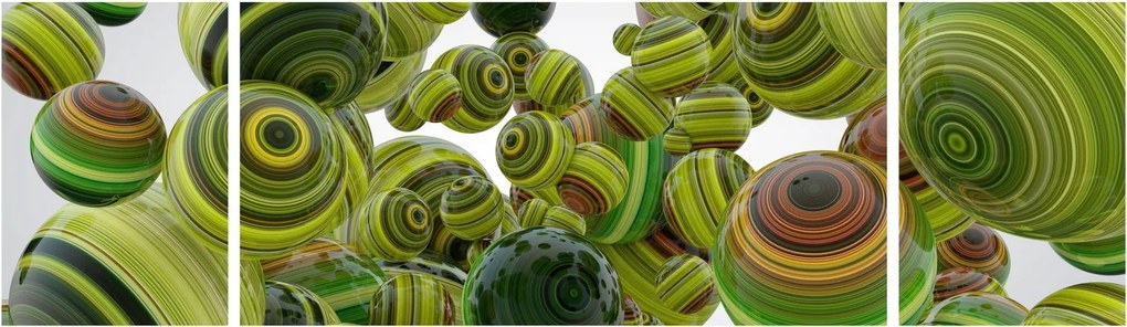 Obraz pasiastych kulek (170x50 cm)