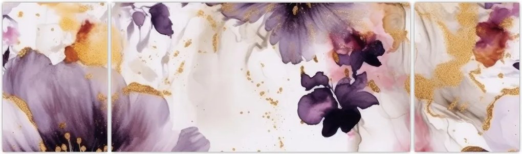 Obraz - Kwiaty akwarelowe (170x50 cm)