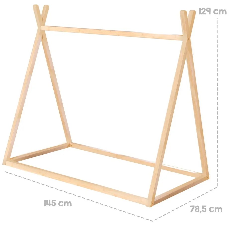 Naturalne łóżko dziecięce w kształcie domku 70x140 cm Montessori – Roba