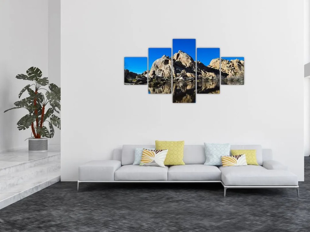 Obraz odbicia skał (125x70 cm)