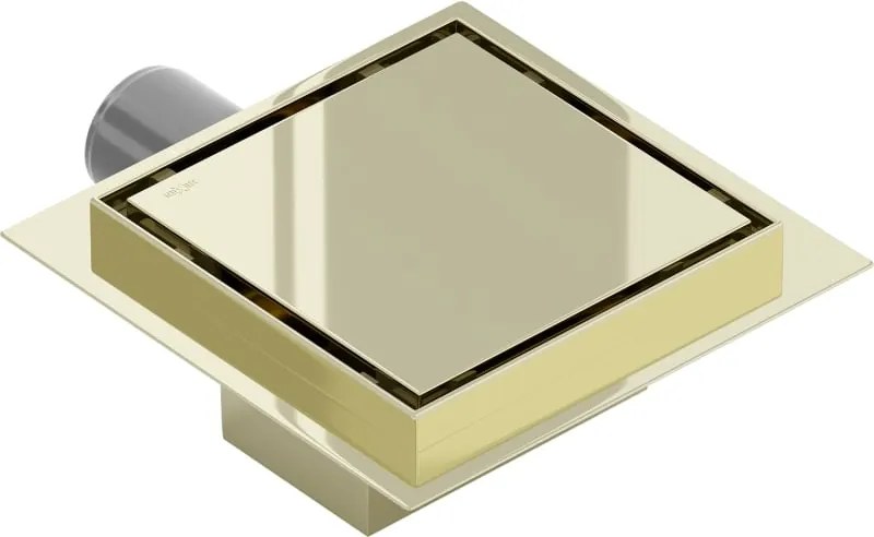 Mexen Flat-Q M13 wpust podłogowy kwadratowy 15 x 15 cm, złoty - 1510015