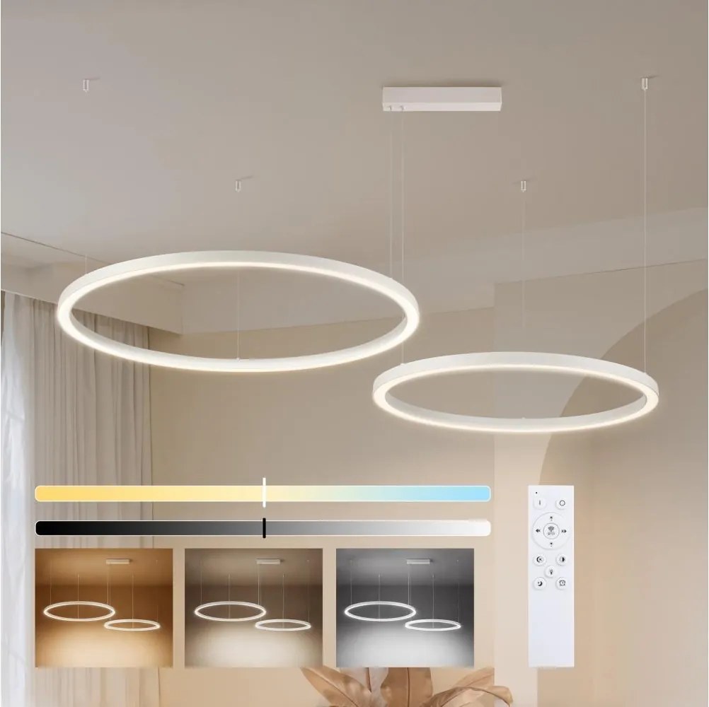 Brilagi - ściemnialny żyrandol LED na lince PORTOFINO LED/98W/230V biały + pilot
