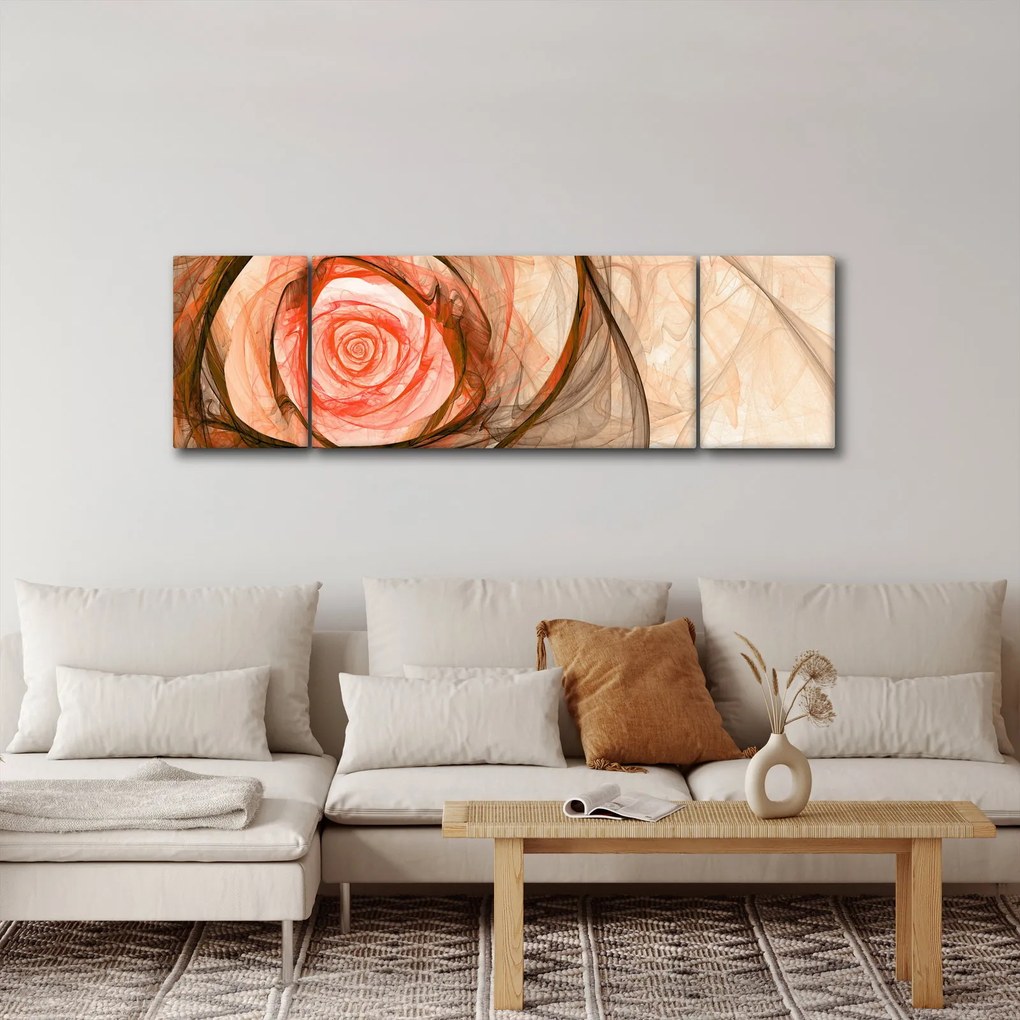 Obraz - Abstrakcyjny róż z białym tłem (170x50 cm)