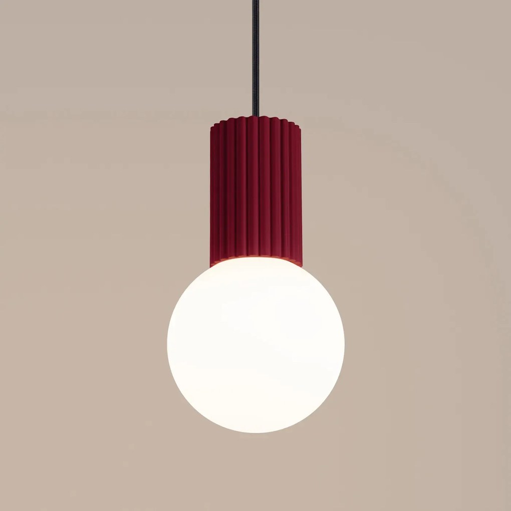 Lampa wisząca HALO 1 burgund ryflowana SOLLUX  LIGHTING