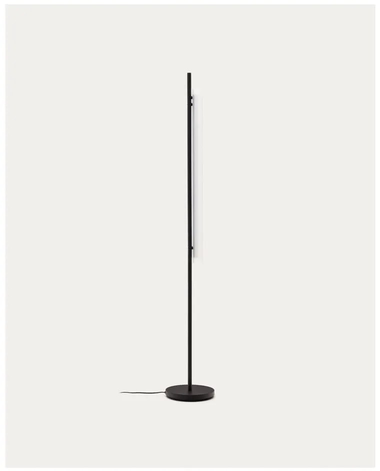 Czarno-biała lampa stojąca LED ze szklanym kloszem (wysokość 150 cm) Vauxall – Kave Home