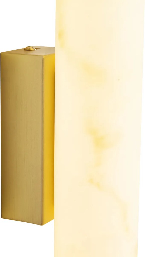 Lampa ścienna Japandi mosiądz i alabaster z 3-stopniową ściemnialną diodą LED - Josephine