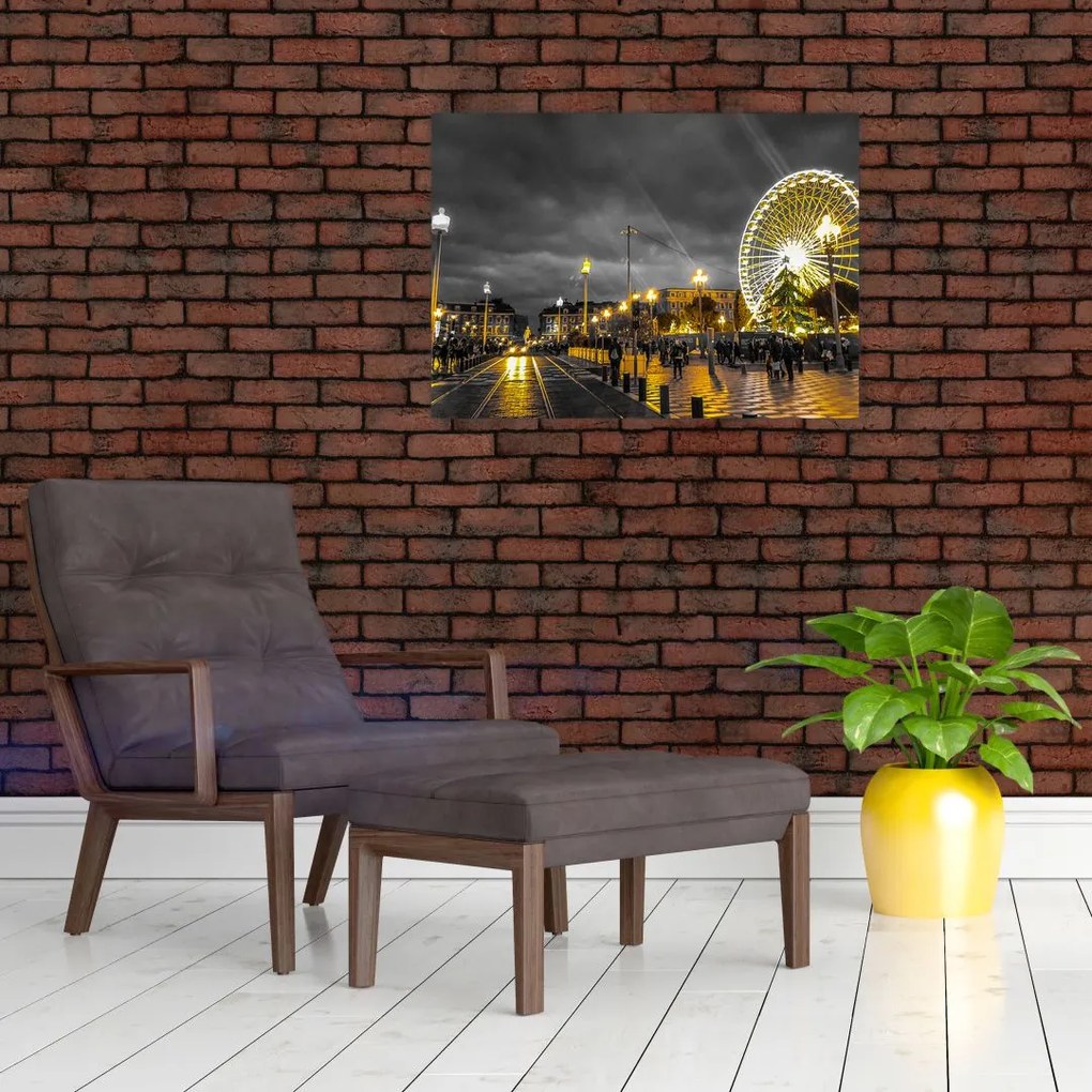 Obraz diabelskiego młyna o zmierzchu (70x50 cm)
