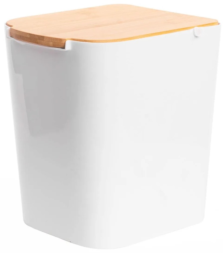 Kosz łazienkowy BAMBOU z bambusową pokrywą, 5 L