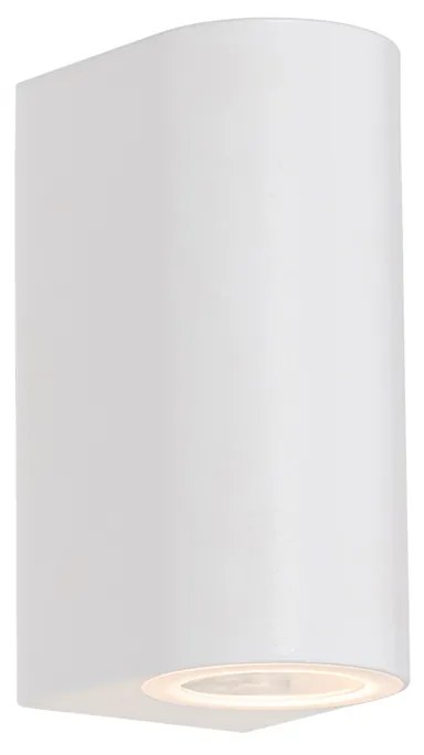 Nowoczesna lampa ścienna zewnętrzna biała z tworzywa sztucznego owalna 2-światłowa - Baleno