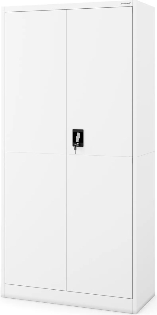 Metalowa szafa biurowa z półkami Jan Smart 90x40x185 cm, biała