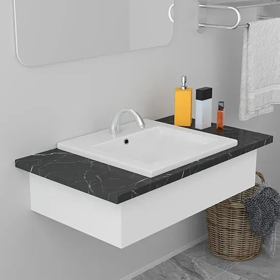 Biała ceramiczna umywalka łazienkowa - Mendez 3X