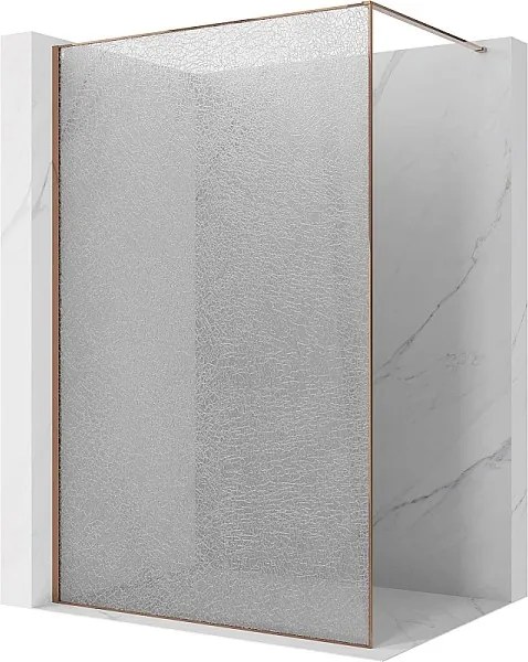 Mexen Kioto ścianka prysznicowa Walk-in 160 x 200 cm, crackle transparent 12 mm, różowe złoto - 800-160-101-60-04-X