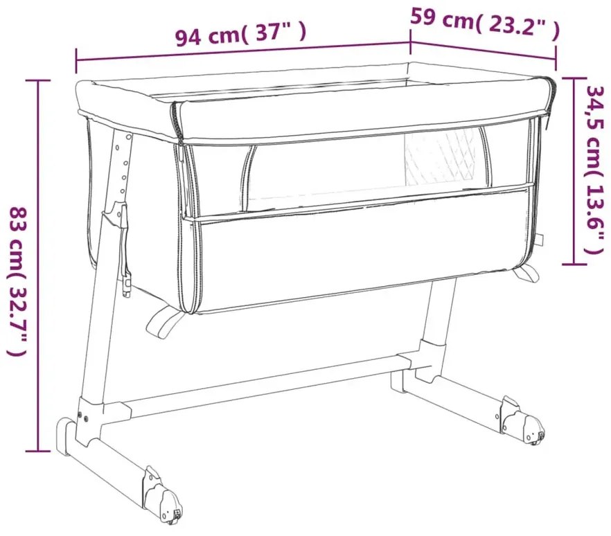 Jasnoszara dostawka niemowlęca z regulowaną wysokością G7-R90