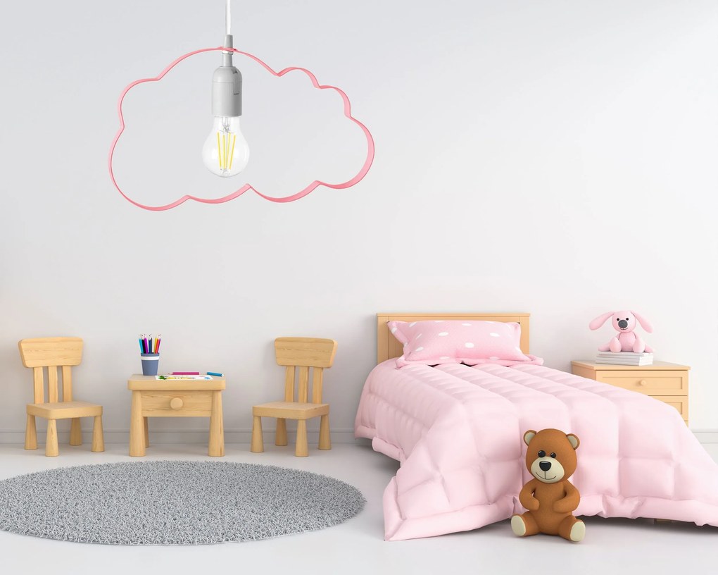 LAMPA WISZĄCA CHMURKA JASNORÓŻOWA
