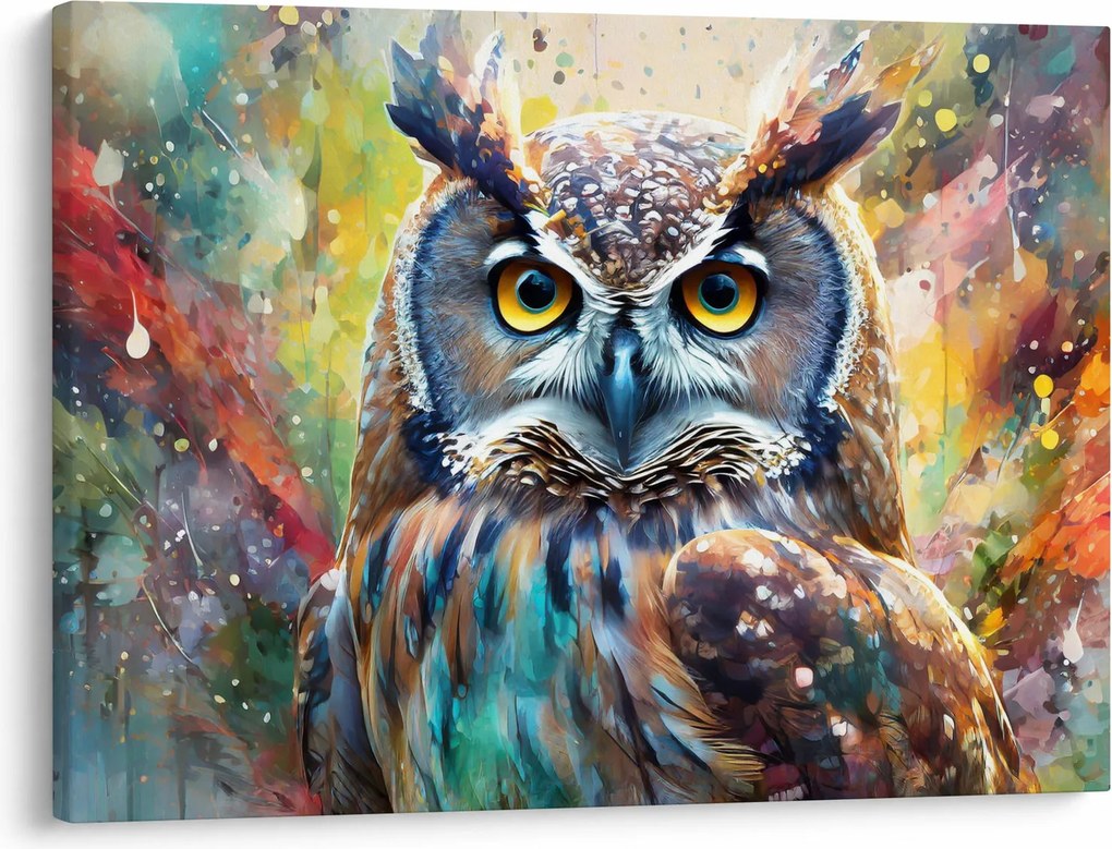 Obraz - Malowanie sowy (70x50 cm)