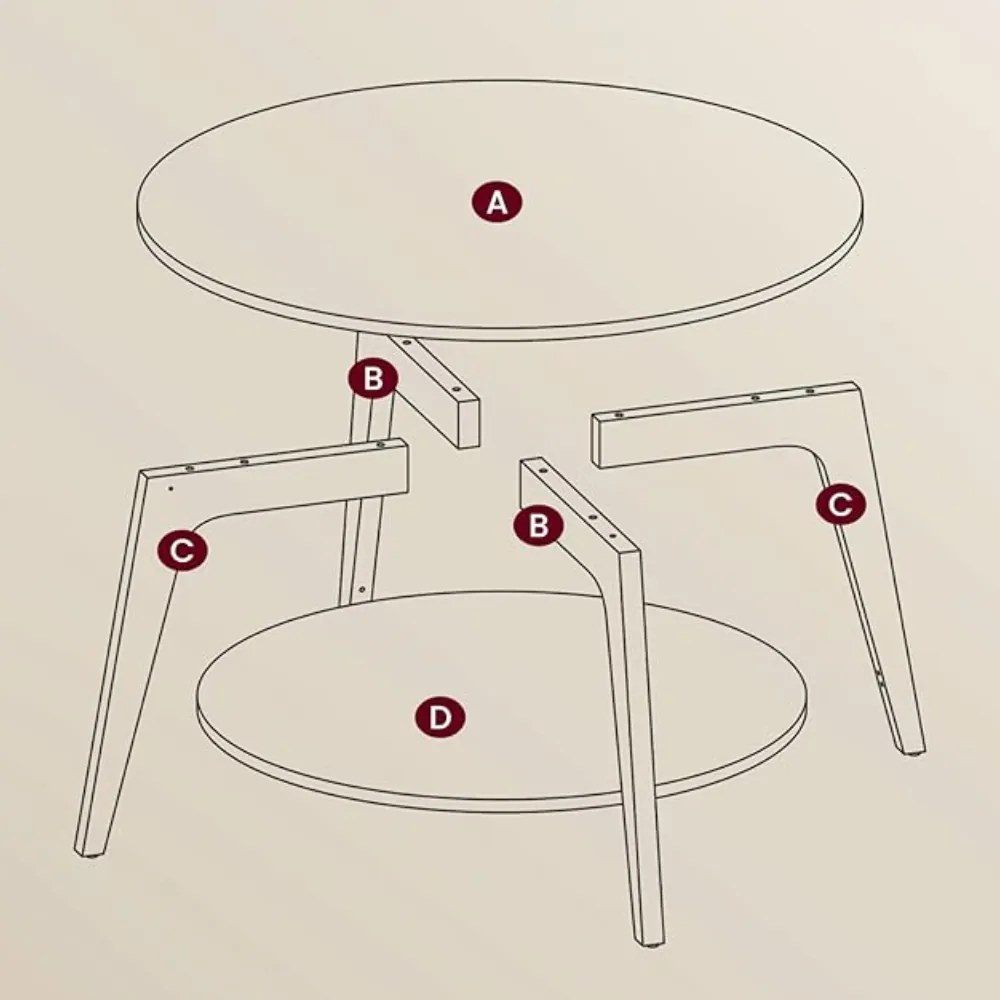 Stolik kawowy NORDIC, 80×45cm, brązowa Vasagle