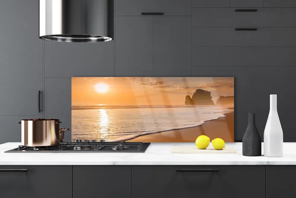 Panel Szklany Słoneczny Dzień na Plaży