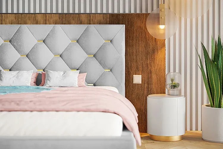 Pojedyncze łóżko pikowane 90x200 Illugi 2X - 36 kolorów