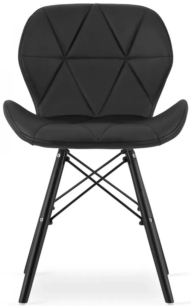 Czarne pikowane krzesło tapicerowane do stołu N9-F96