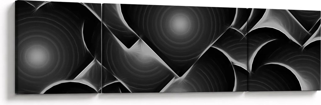 Obraz czarno - białych serc (170x50 cm)