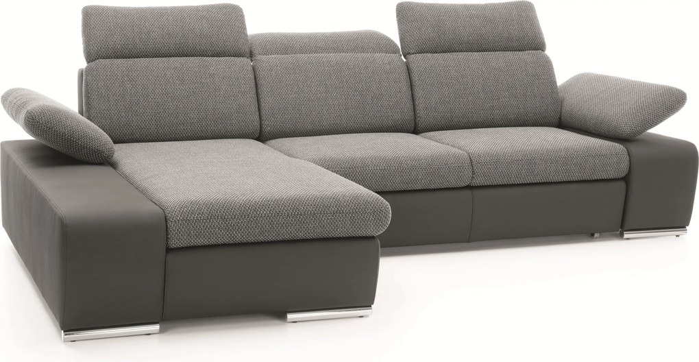 Masseno Narożnik TRENTO z funkcją spania i pojemnikiem na pościel Narozniki L, Rozkładana sofa - Szary, PUENTE 11