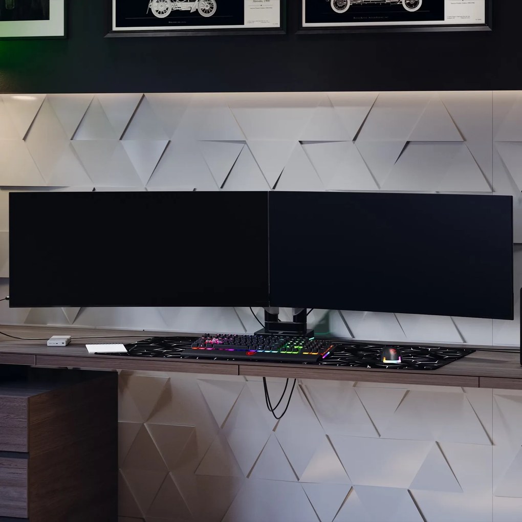 Uchwyt regulowany na 2 monitory 35 cali RGB Diablo X-Arm Dual, szaro-czarny