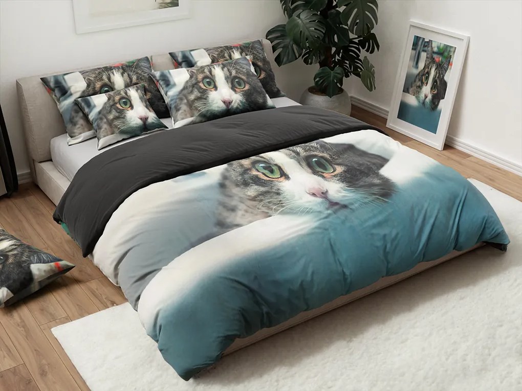 PrzytulneMieszkanie.pl PrzytulneMieszkanie.pl Pościel 3D KOT PRĘGOWANY Rozmiar pościeli: 70 x 90 cm | 140 x 200 cm