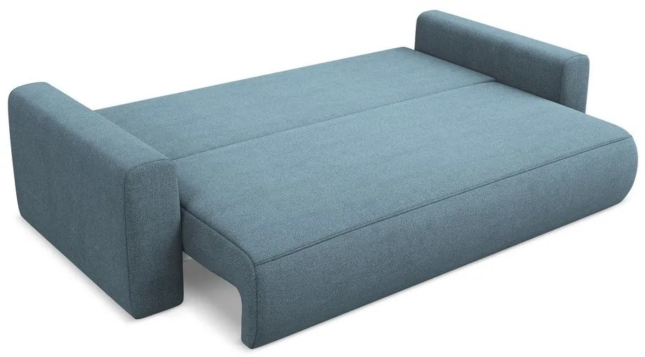 Jasnoniebieska rozkładana/ze schowkiem sofa 238 cm Kapua – Makamii
