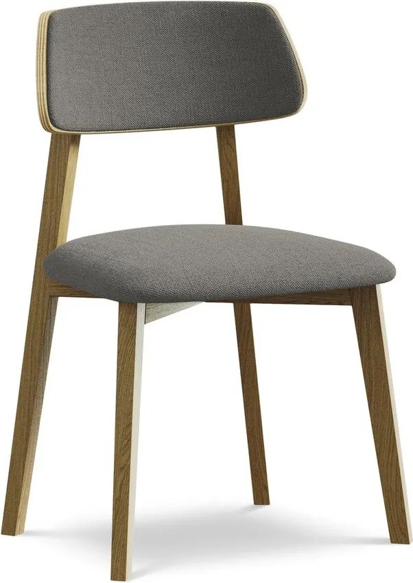 Szare krzesło z litego drewna Niu – Makamii