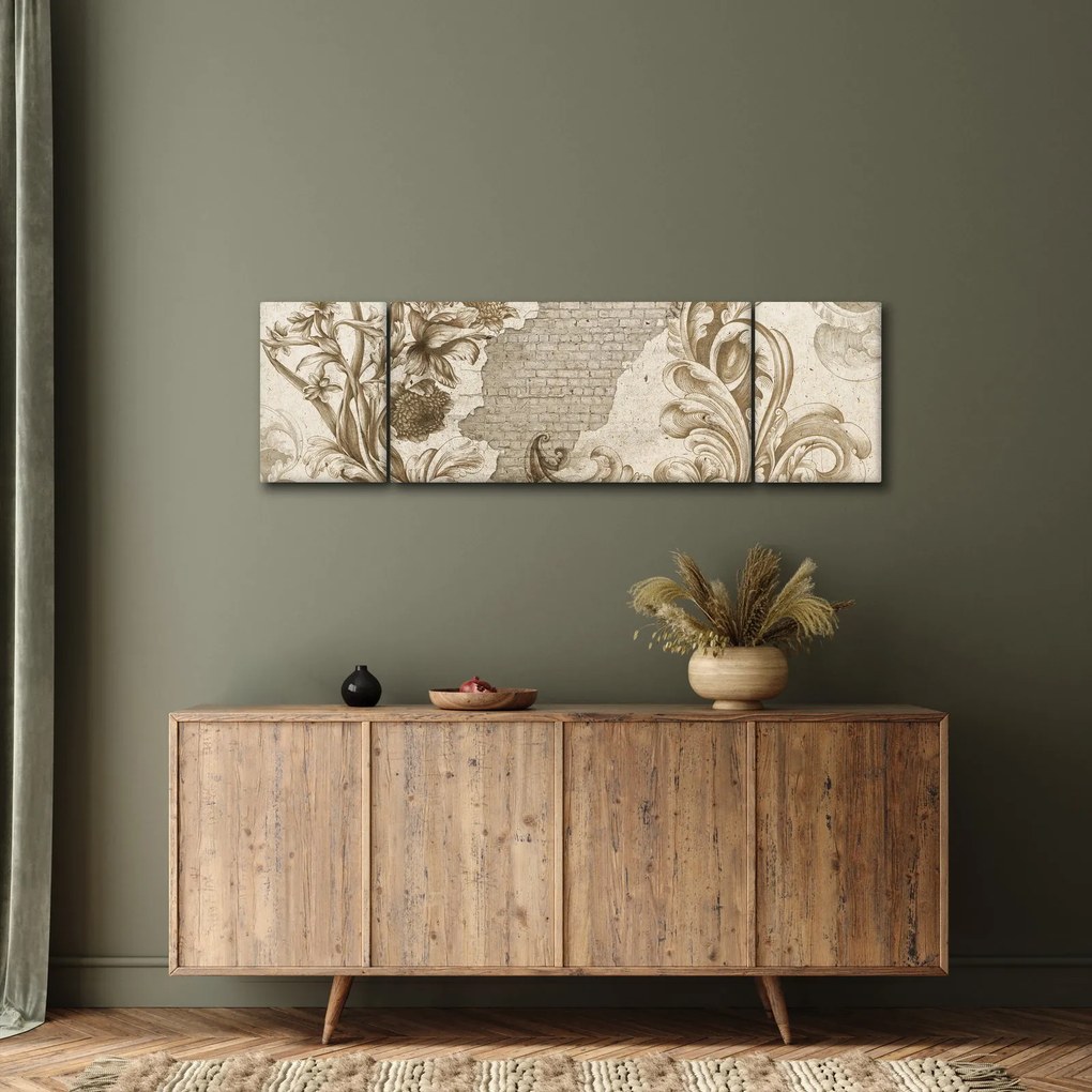 Obraz - Ściania z kwiatami (170x50 cm)