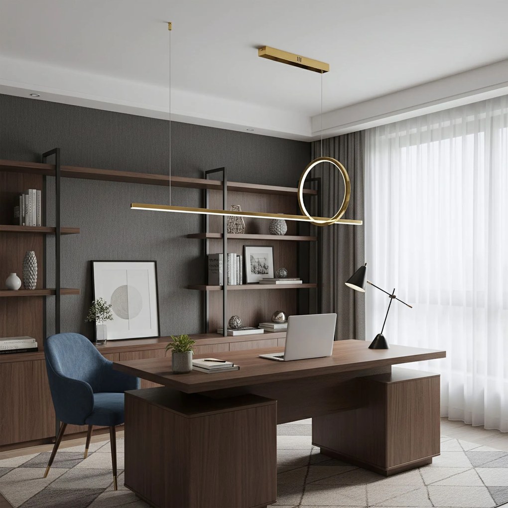 LAMPA SUFITOWA WISZĄCA LED LHJ111-CP C ZŁOTA SZCZOTKOWANA