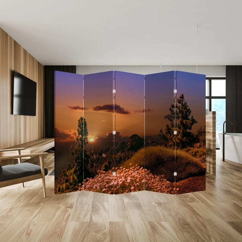 Parawan - Przyroda o zachodzie Słońca (210x170 cm)