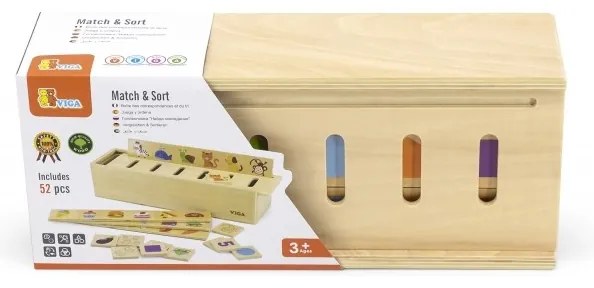 Viga drewniany edukacyjny sorter gra zwierzątka owoce warzywa montessori