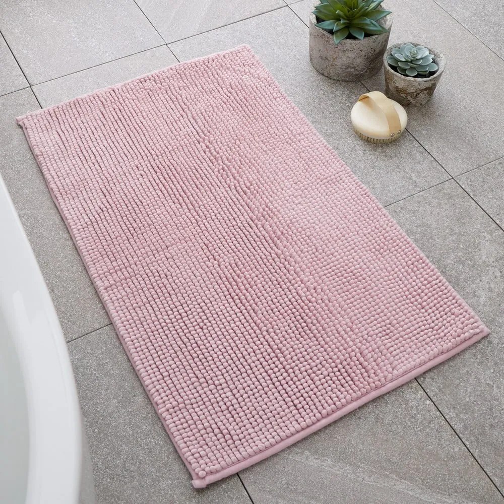 Różowy dywanik łazienkowy 80x50 cm Bobble – Catherine Lansfield