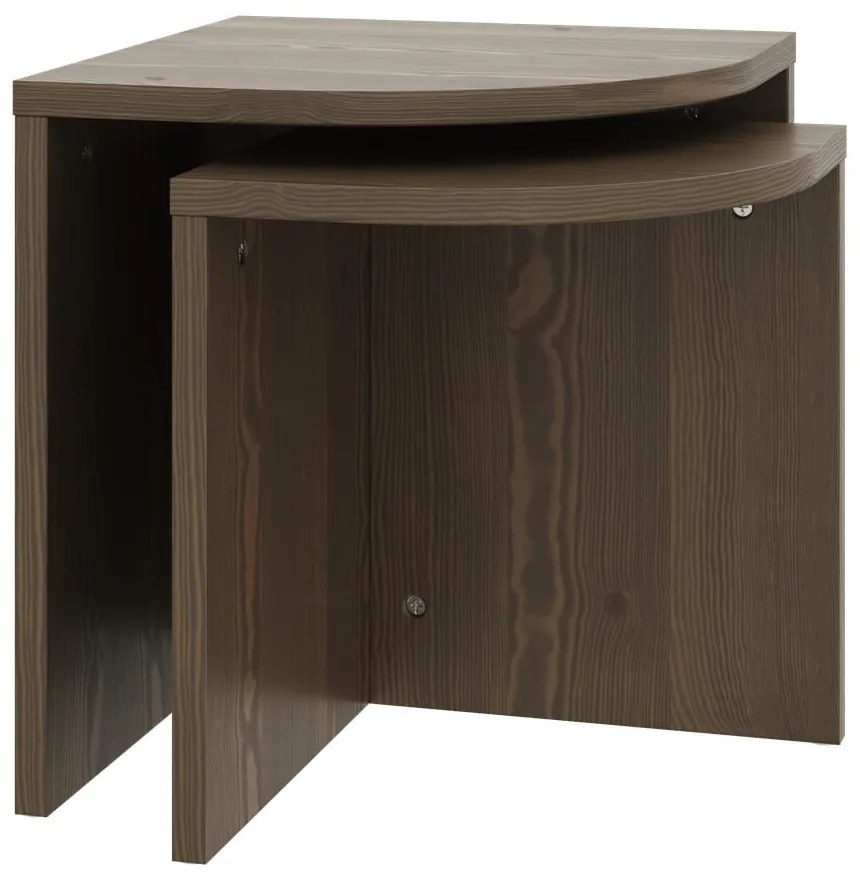 Ciemnobrązowe stoliki zestaw z litego drewna sosnowego 2 szt. Combine – Karup Design