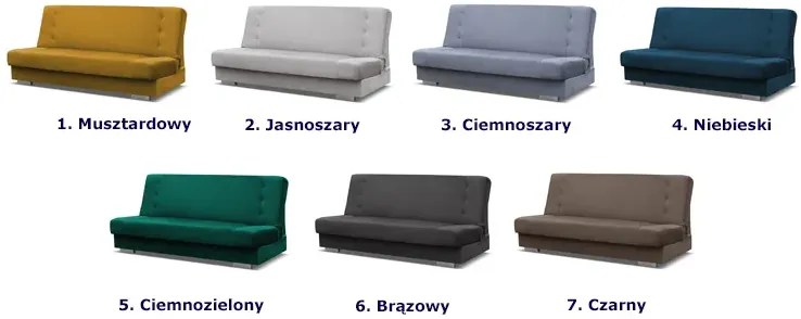Brązowa tapicerowana wersalka do spania - Anos