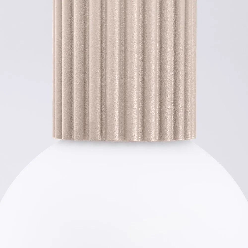 Szarobrązowa lampa sufitowa ze szklanym kloszem ø 12 cm Orbital – Sollux