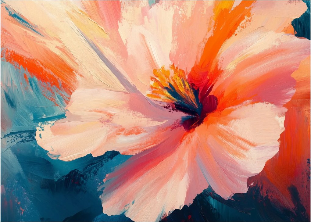 Obraz - Malowany kwiat (70x50 cm)