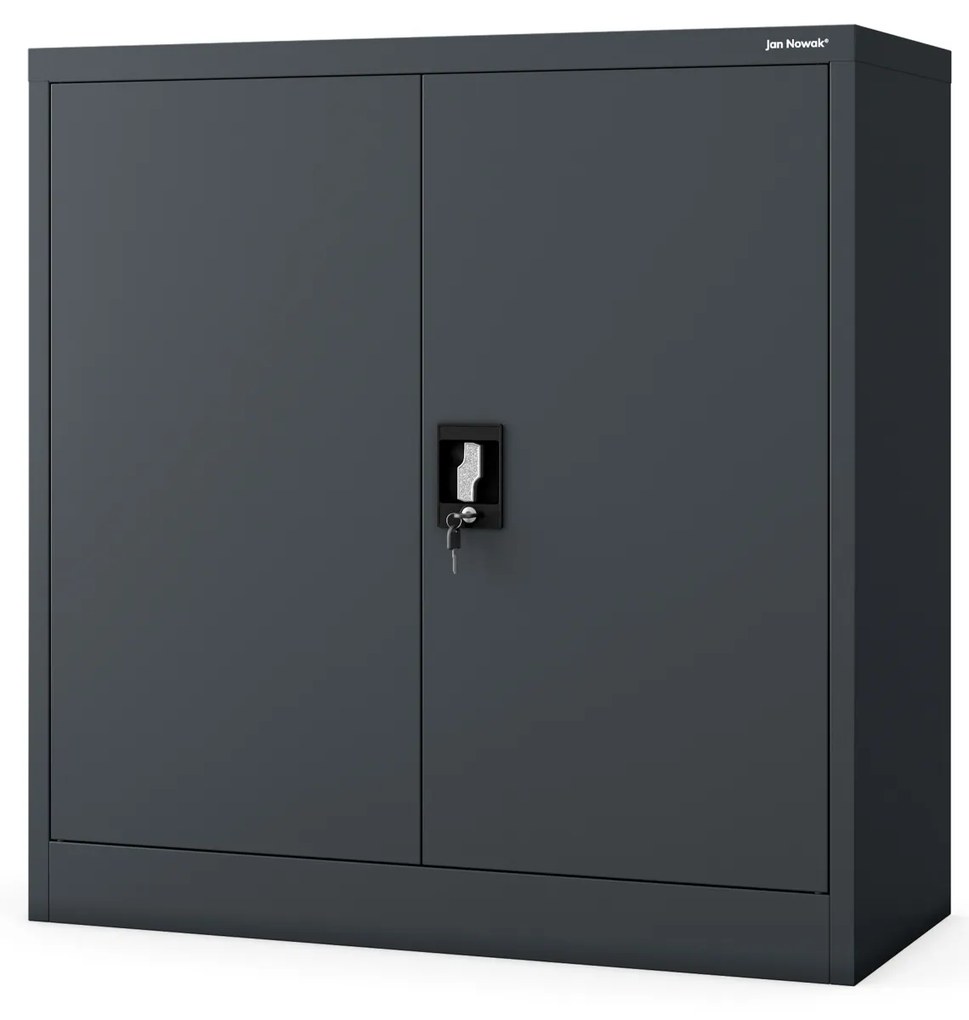 Szafka stalowa do biura BEATA, 900 x 930 x 400 mm, antracytowa