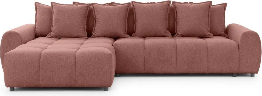 Narożnik (lewostronny/z szezlongiem) w kolorze terakoty Albane – Ropez