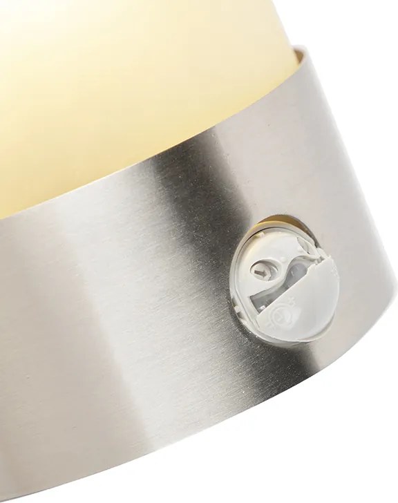 Nowoczesna lampa ścienna zewnętrzna ze stali nierdzewnej z czujnikiem ruchu IP44 - Mira