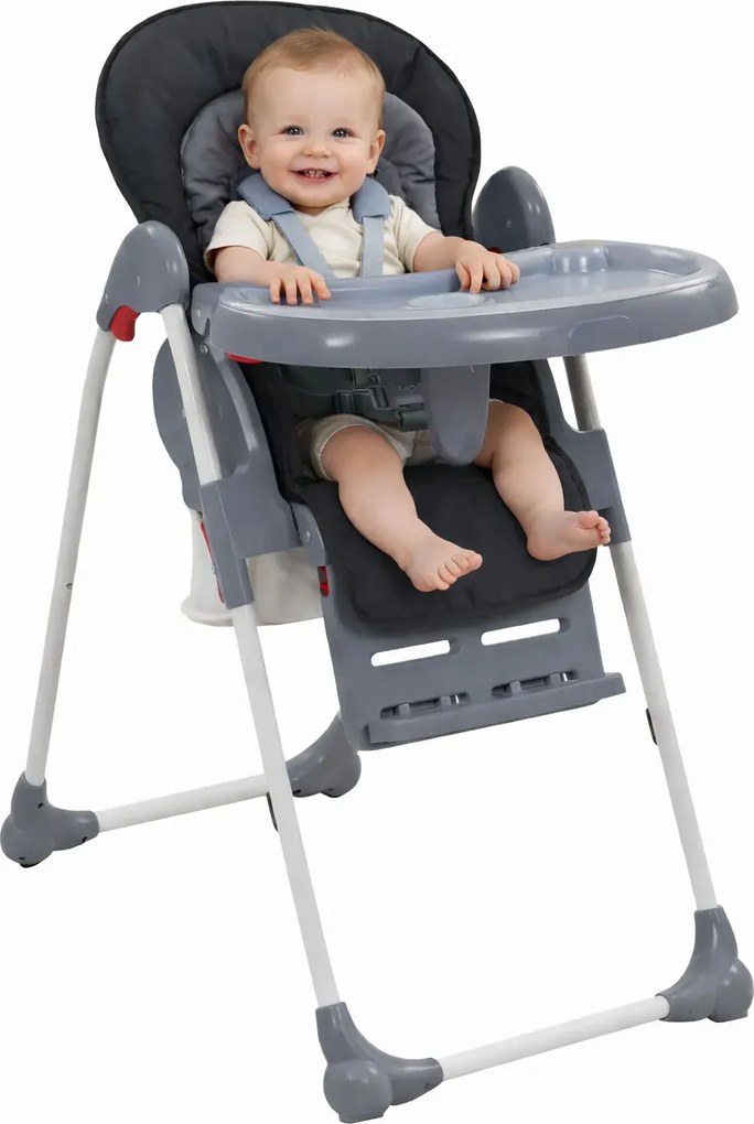 Szare regulowane krzesełko do karmienia D1-L49