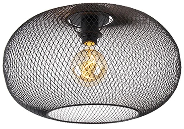 Nowoczesna lampa sufitowa czarna 45 cm - Mesh Ball Nowoczesny Oswietlenie wewnetrzne