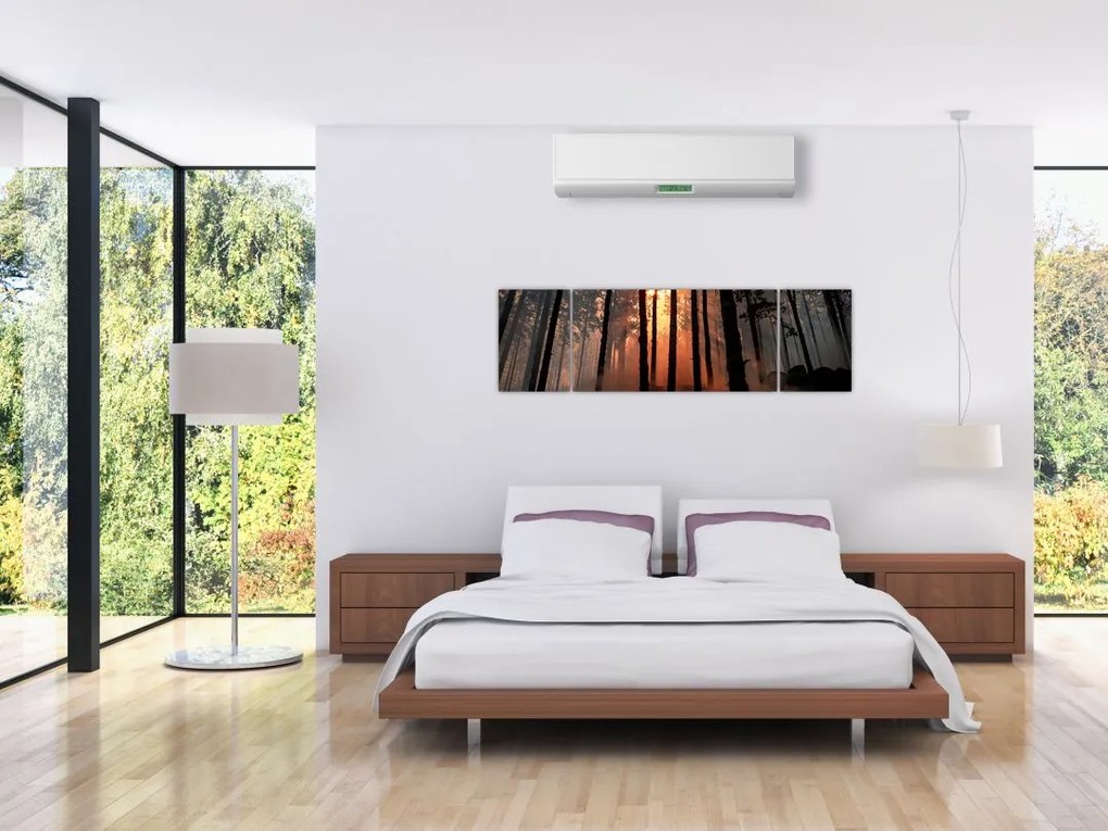 Obraz ciemnego lasu (170x50 cm)